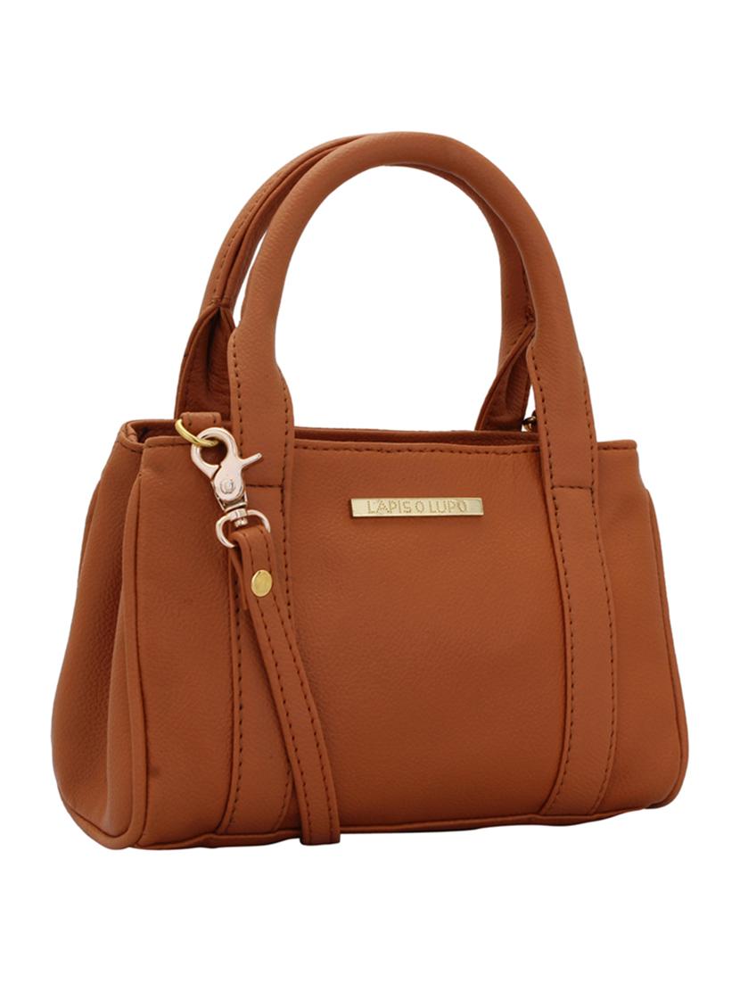 tan leatherette (pu) regular handbag - 15338925 - Zoom Image - 4