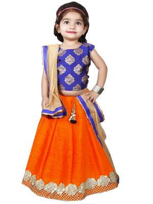 orange viscose lehnga choli - 15338964 - Standard Image - 4