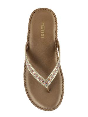 gold leather toe separator sandals - 15339452 - Standard Image - 4