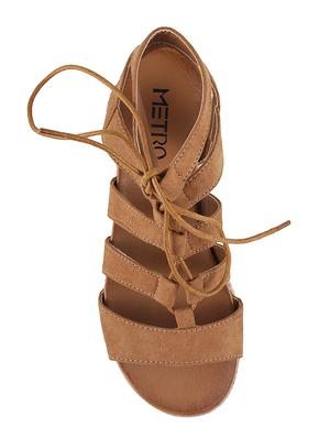 brown faux leather gladiators sandals - 15339455 - Standard Image - 4