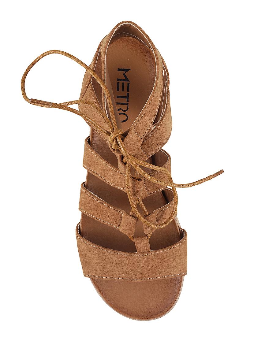 brown faux leather gladiators sandals - 15339455 - Zoom Image - 4