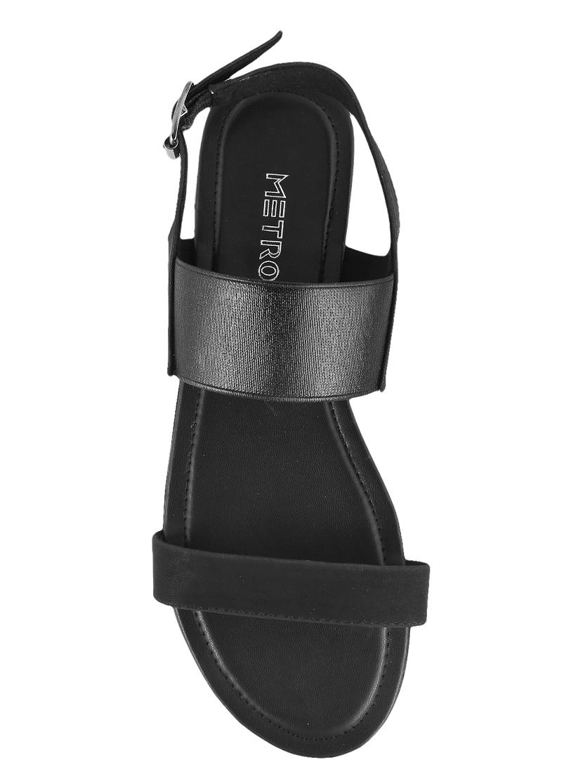 black faux leather back strap sandals - 15339478 - Zoom Image - 4