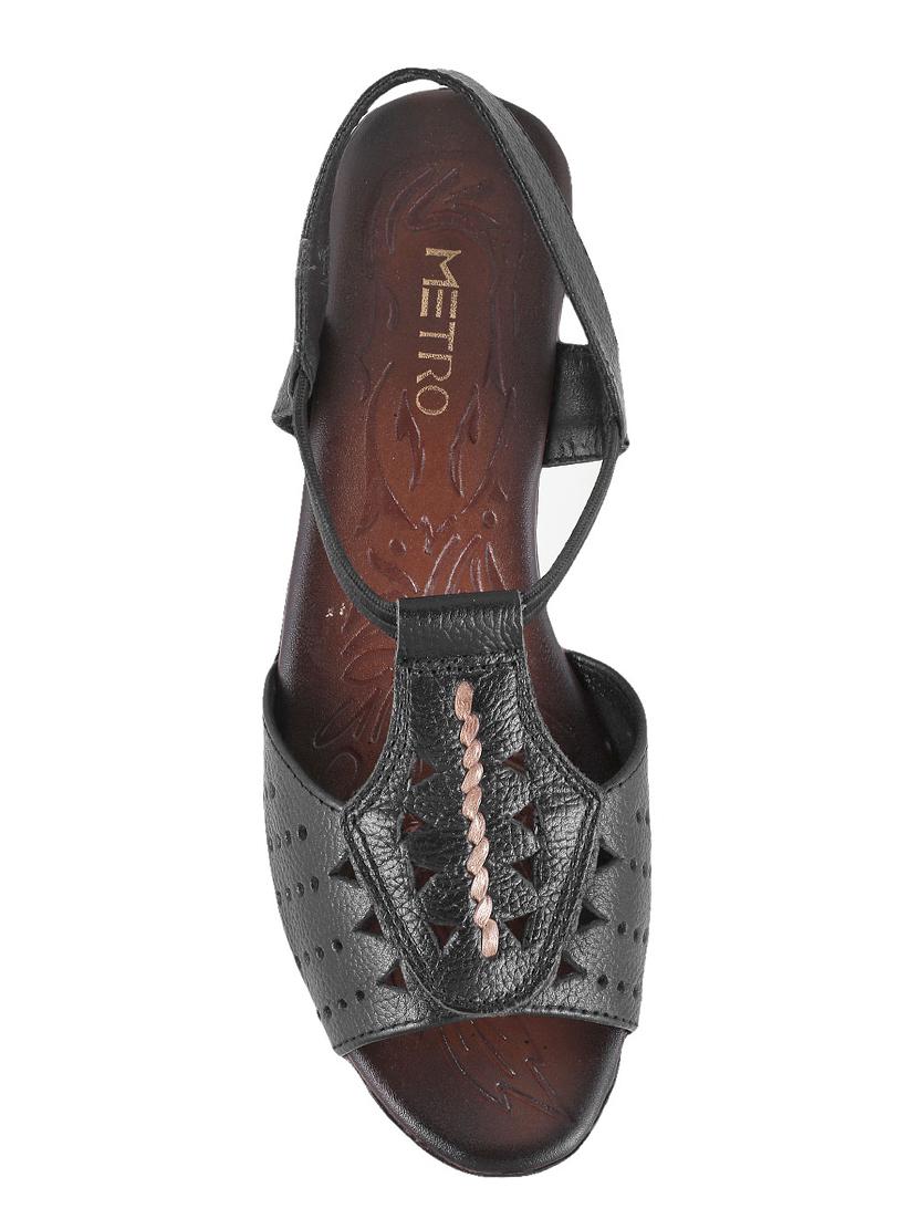 black faux leather back strap sandals - 15339483 - Zoom Image - 4