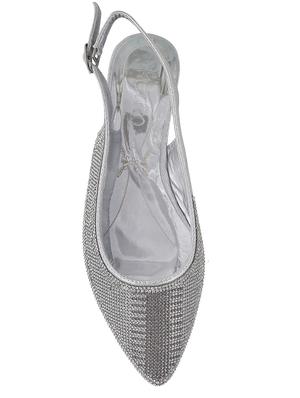 silver faux leather back strap sandals - 15339496 - Standard Image - 4