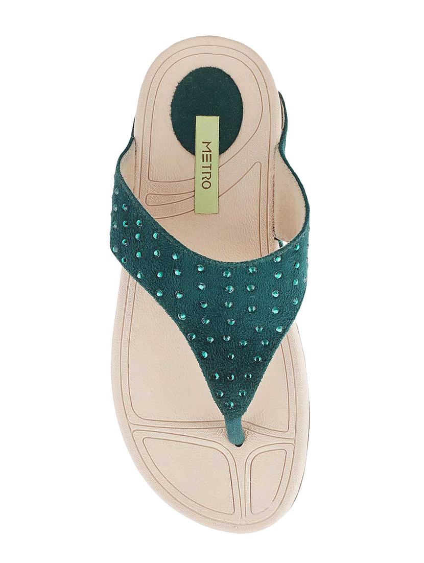 green suede toe separator sandals - 15339503 - Zoom Image - 4