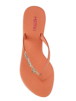 pink faux leather toe separator sandals - 15339525 - Standard Image - 4