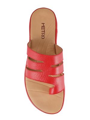 red faux leather toe separator sandals - 15339547 - Standard Image - 4