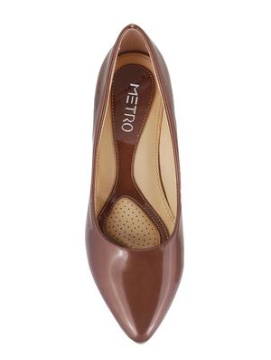 brown leatherette slip on pumps - 15339598 - Standard Image - 4