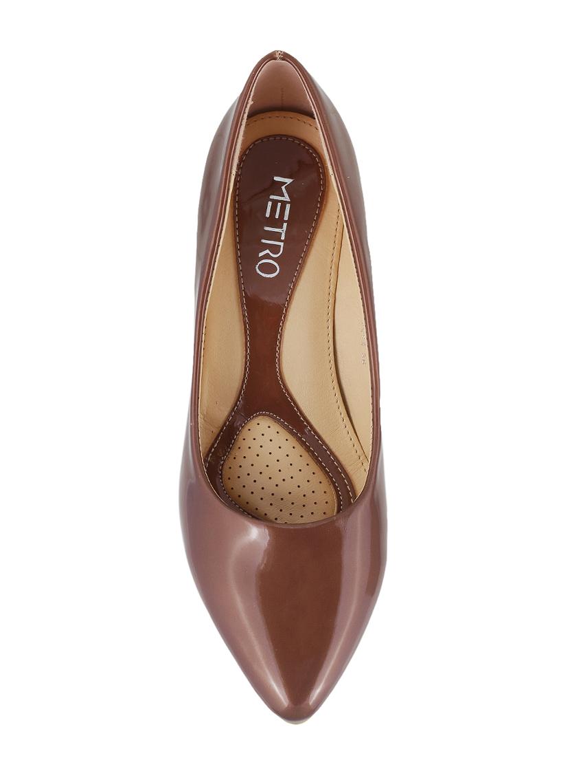 brown leatherette slip on pumps - 15339598 - Zoom Image - 4