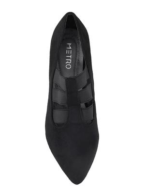 black leatherette slip on pumps - 15339600 - Standard Image - 4