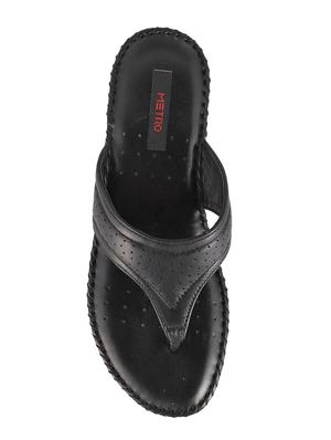 black leather slippers flip flops - 15339635 - Standard Image - 4