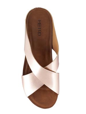 pink leatherette slip on wedges - 15339649 - Standard Image - 4