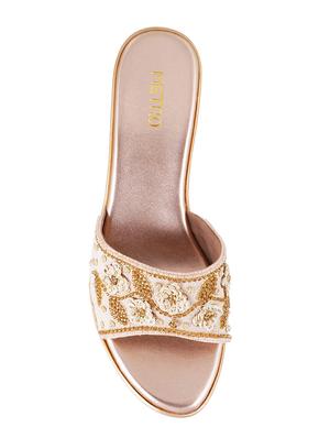 pink leatherette slip on sandals - 15339655 - Standard Image - 4