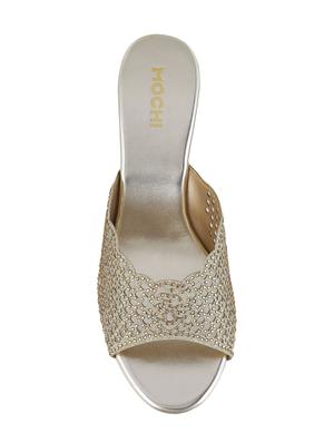 silver faux leather slip on wedges - 15339659 - Standard Image - 4