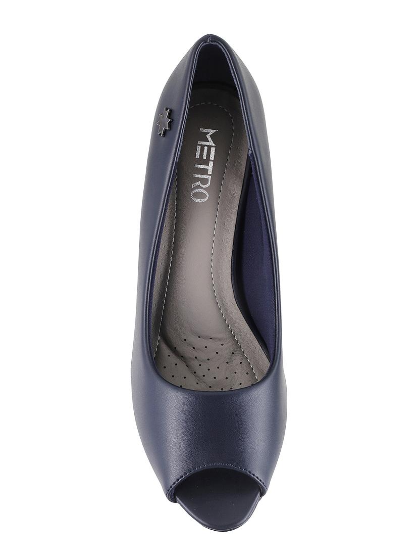 navy leatherette slip on pumps - 15339691 - Zoom Image - 4