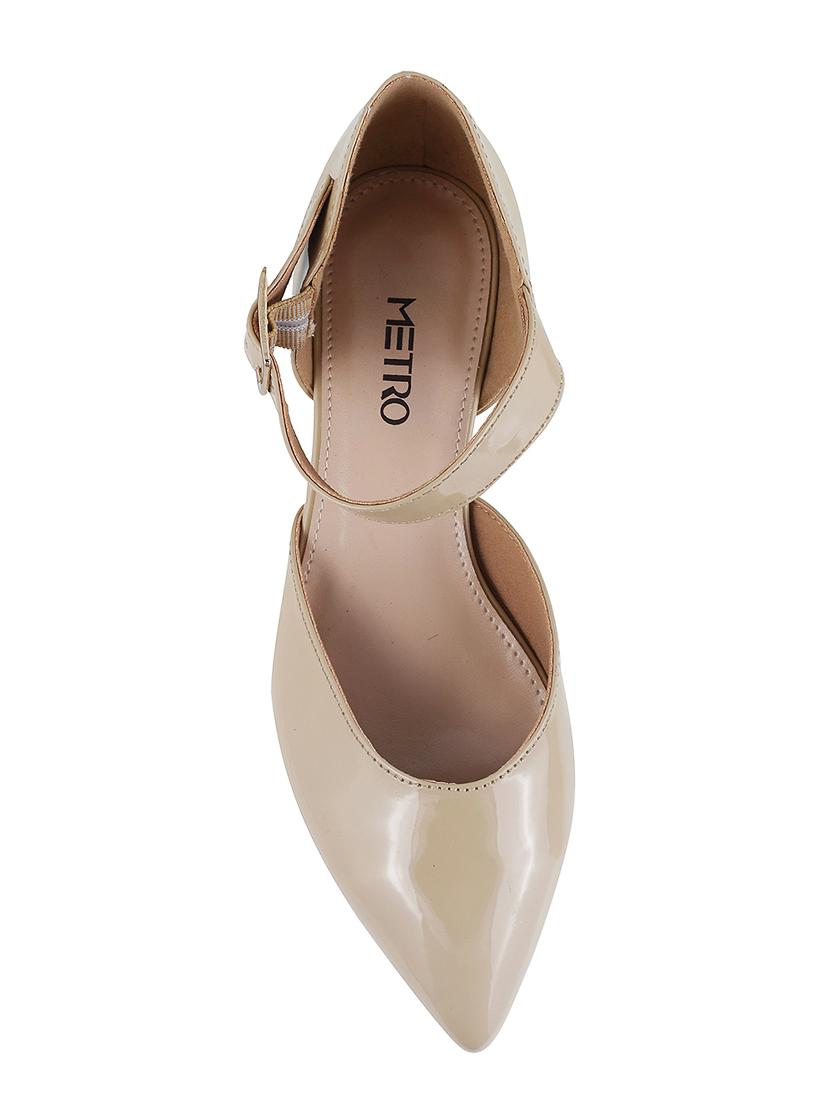 beige leatherette ankle strap sandals - 15339696 - Zoom Image - 4