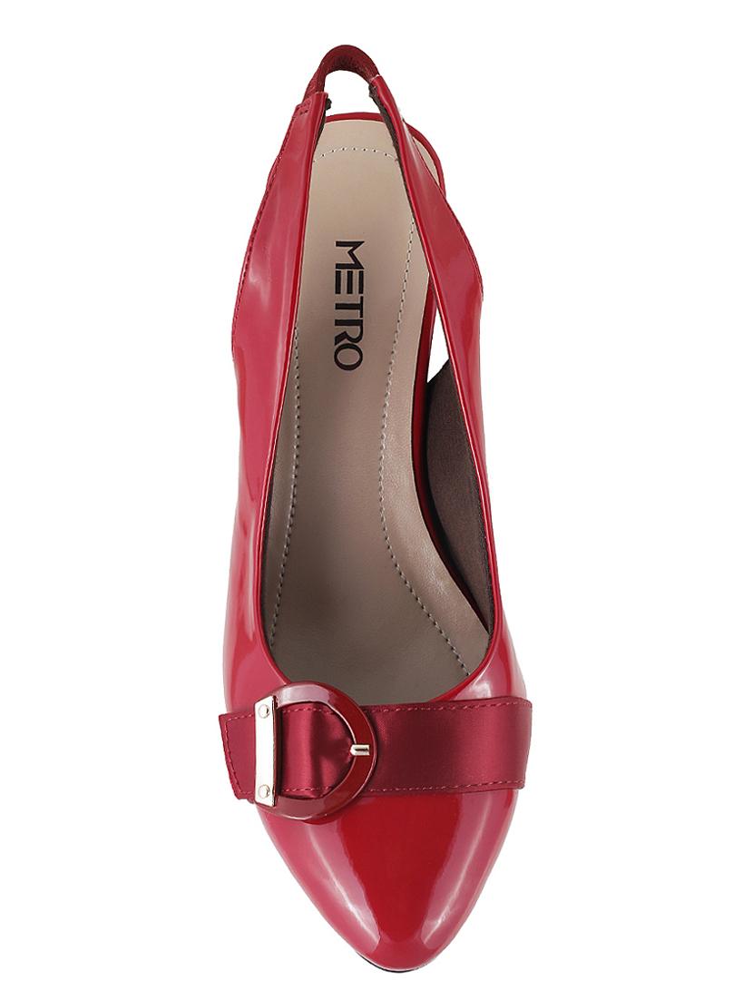 red faux leather back strap sandals - 15339698 - Zoom Image - 4