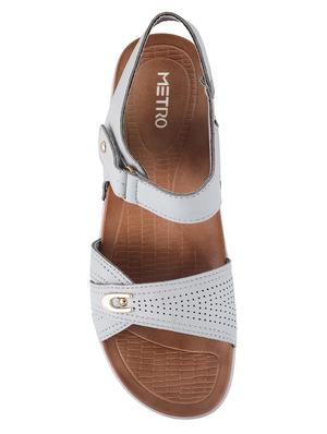 grey faux leather back strap sandals - 15339705 - Standard Image - 4