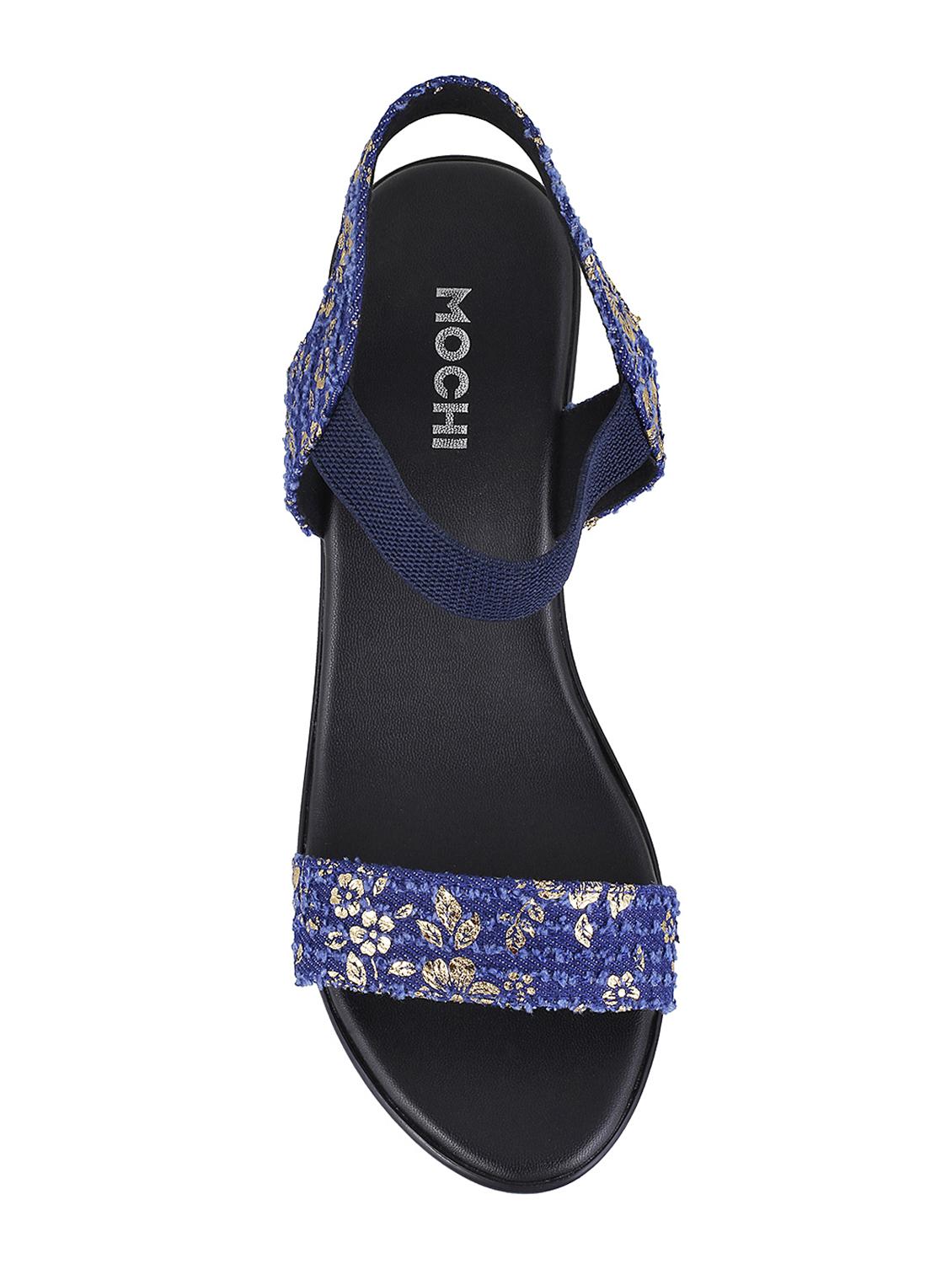 blue faux leather ankle strap sandals - 15339710 - Zoom Image - 4