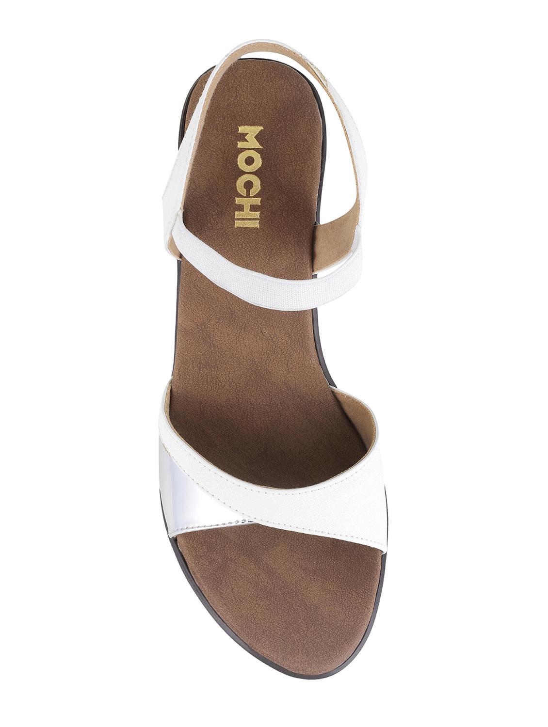 white leatherette back strap sandals - 15339717 - Zoom Image - 4