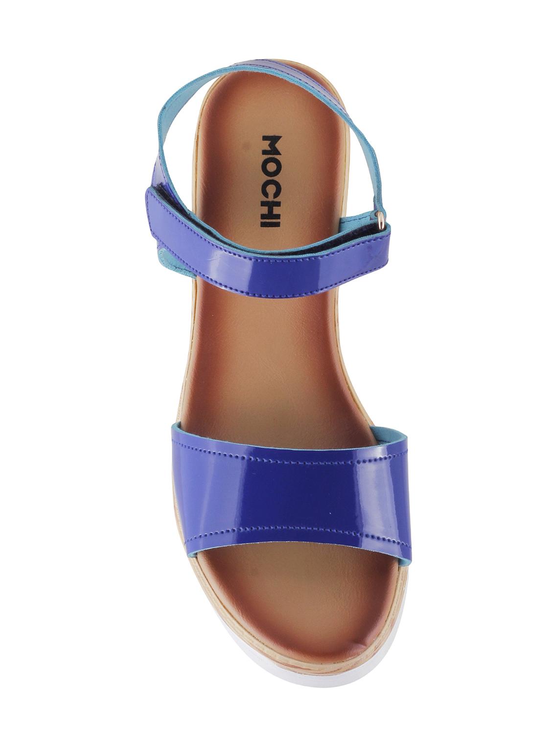 blue faux leather back strap wedges - 15339736 - Zoom Image - 4