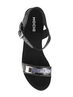 black leatherette ankle strap sandals - 15339764 - Standard Image - 4