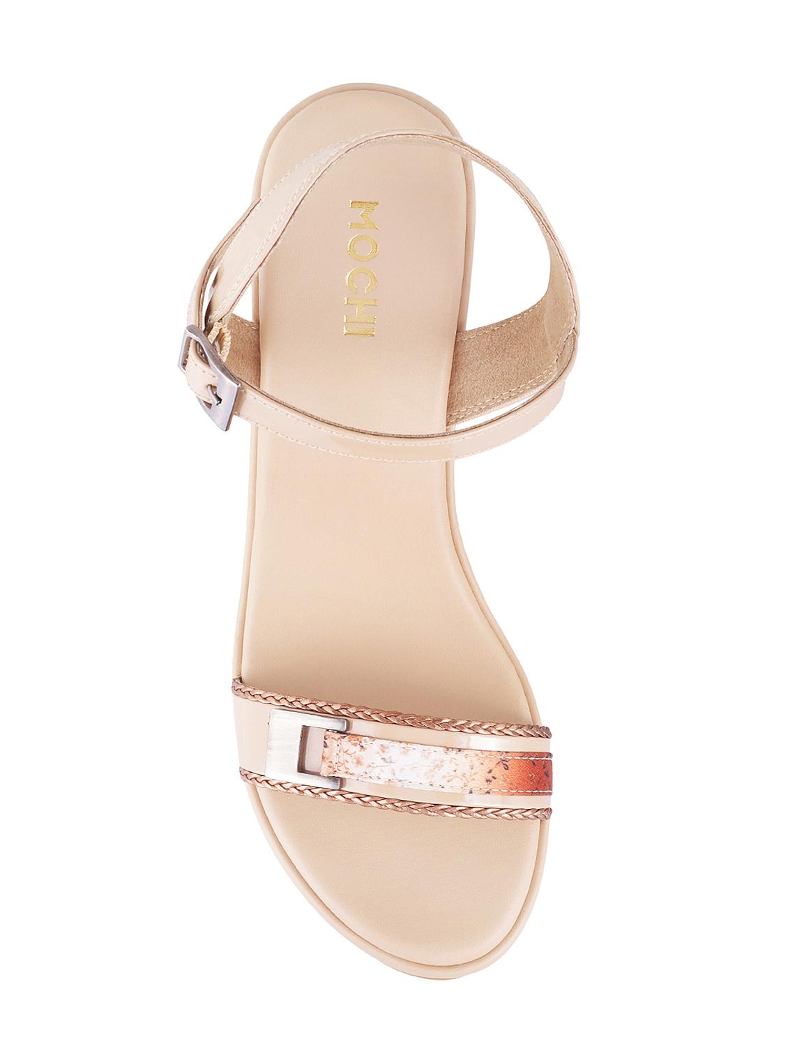 beige leatherette ankle strap sandals - 15339765 - Zoom Image - 4