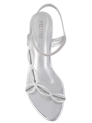 silver ankle strap sandals - 15339768 - Standard Image - 4