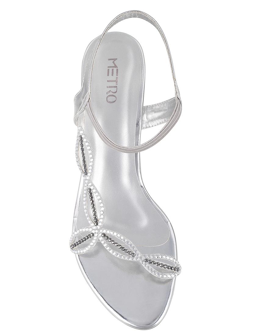 silver ankle strap sandals - 15339768 - Zoom Image - 4
