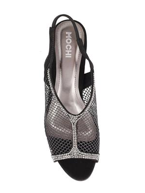 black faux leather back strap sandals - 15339769 - Standard Image - 4
