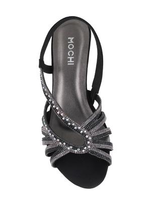 black leatherette back strap sandals - 15339777 - Standard Image - 4