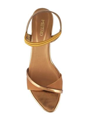 gold back strap sandals - 15339783 - Standard Image - 4