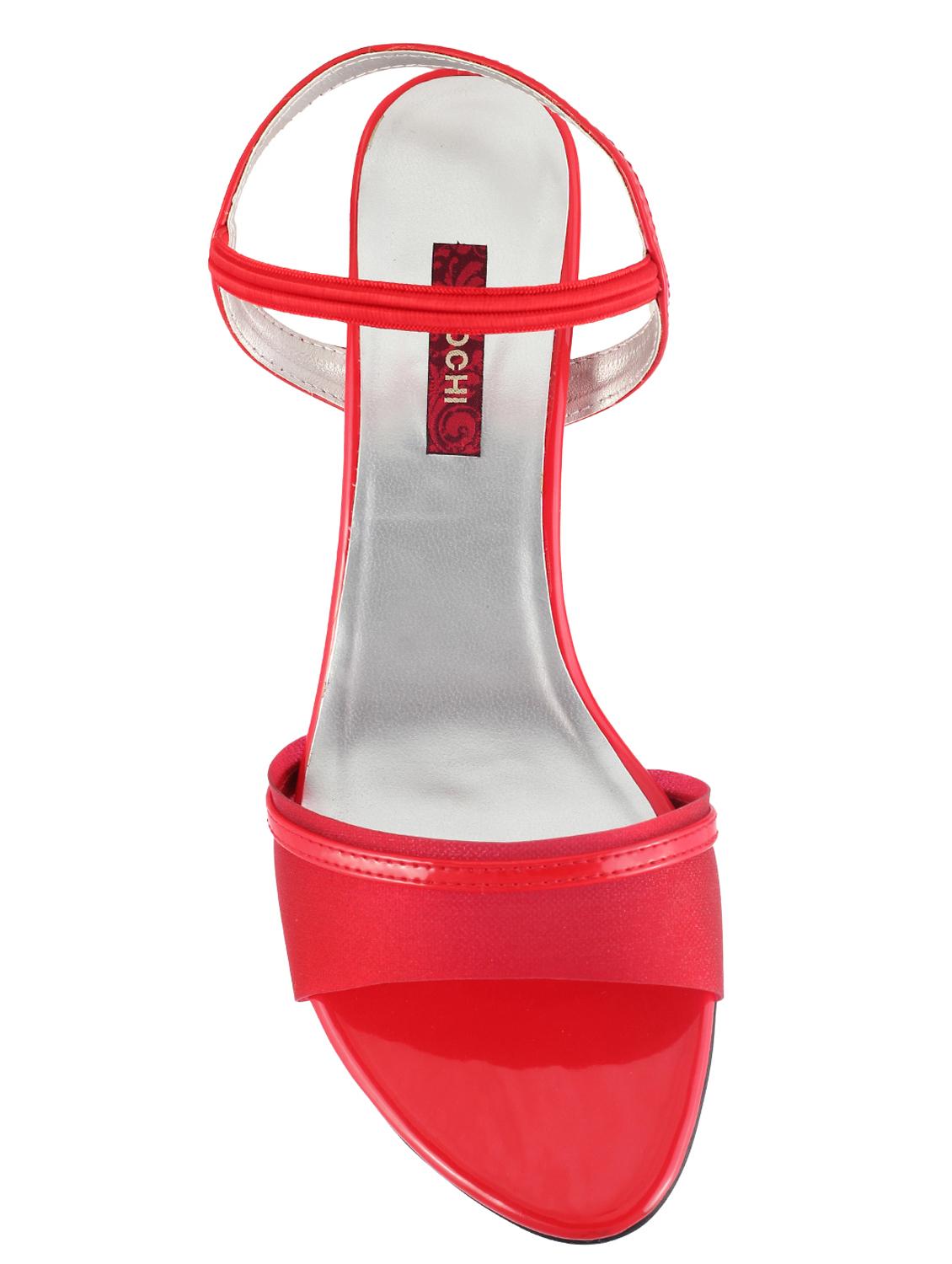 red leatherette ankle strap sandals - 15339784 - Zoom Image - 4