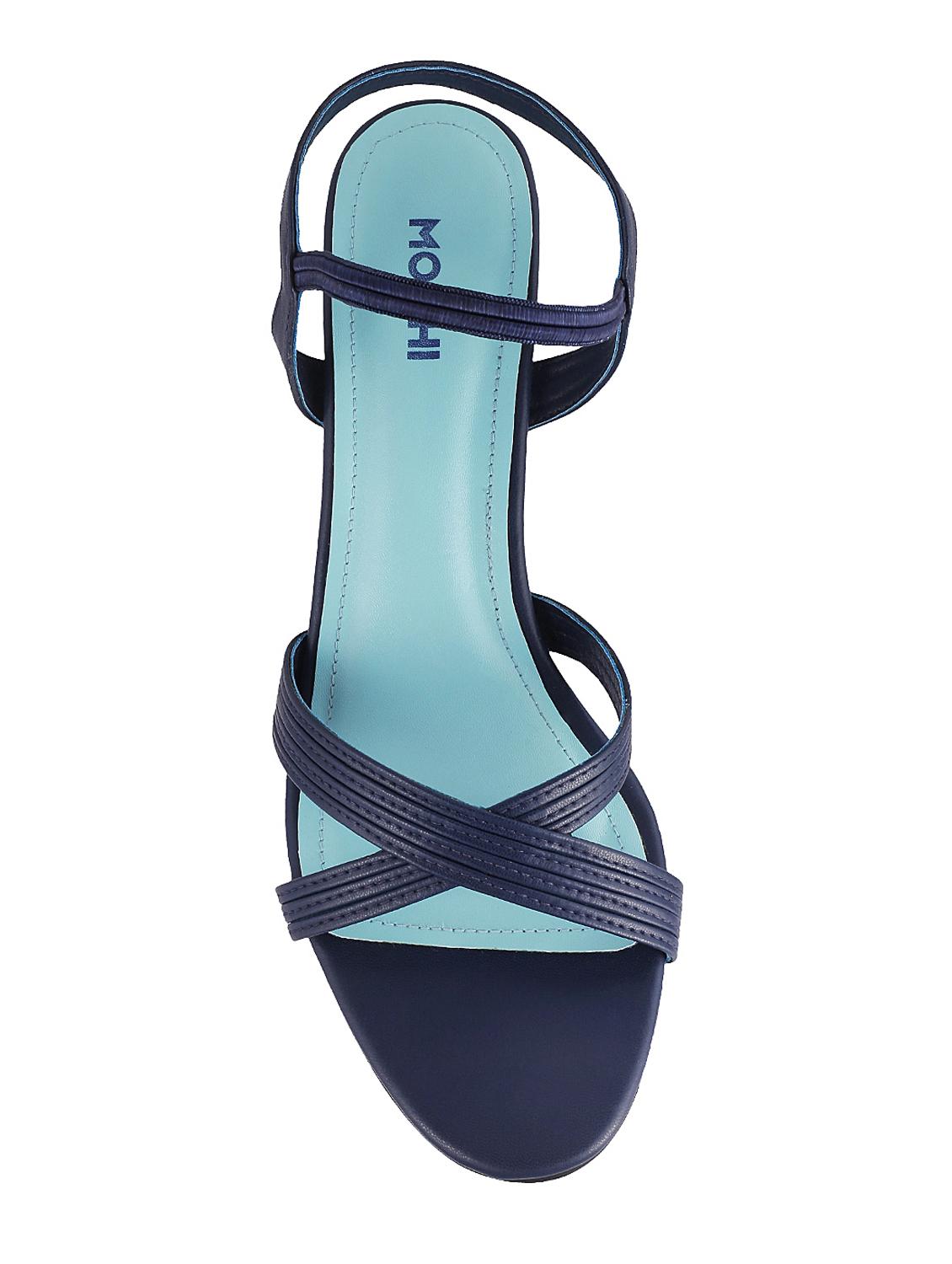 navy leatherette back strap sandals - 15339789 - Zoom Image - 4