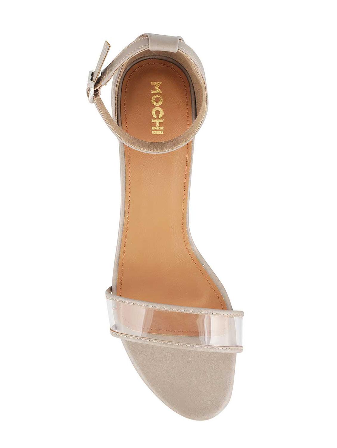 grey leatherette ankle strap sandals - 15339794 - Zoom Image - 4