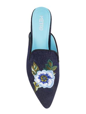 navy mules slip on sandals - 15339813 - Standard Image - 4