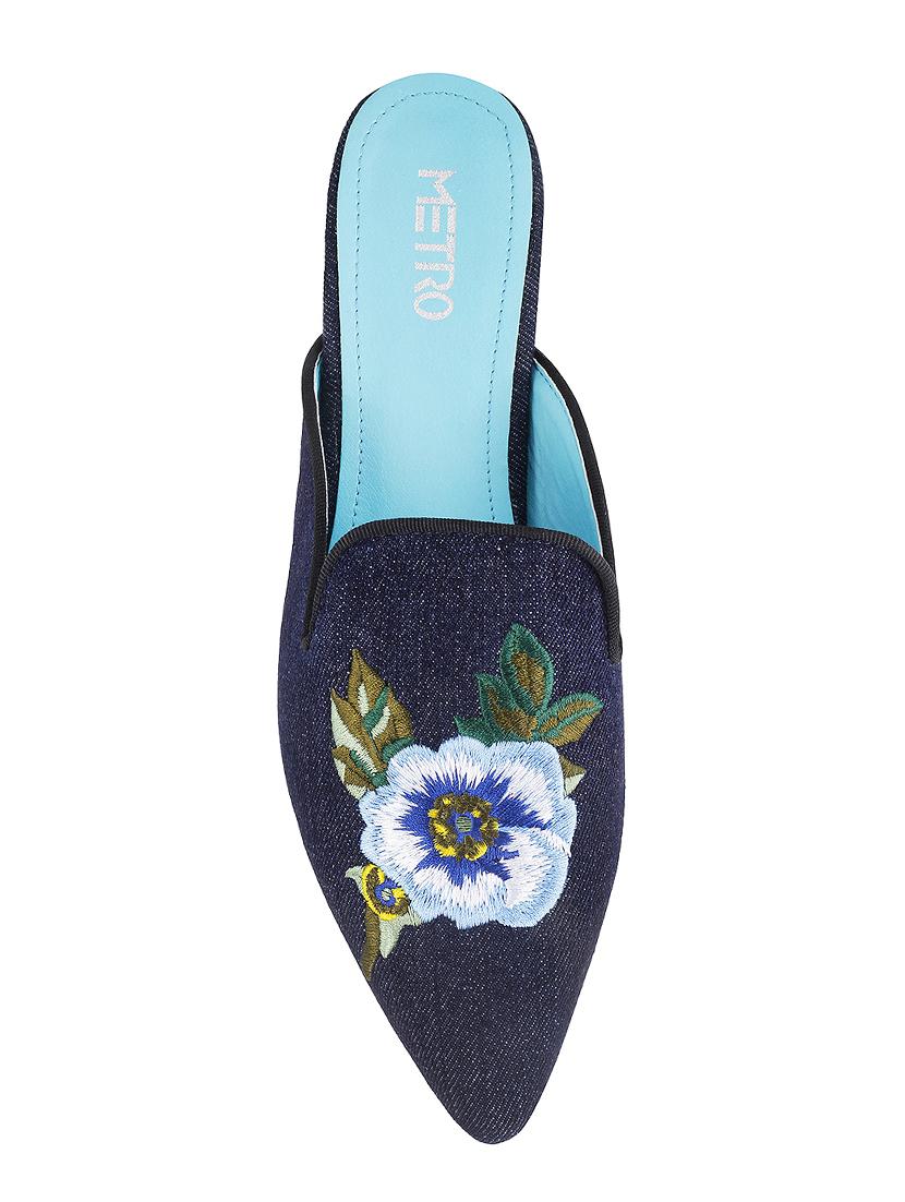 navy mules slip on sandals - 15339813 - Zoom Image - 4
