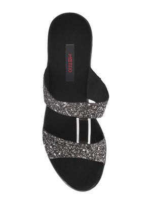black slip on sandals - 15339864 - Standard Image - 4