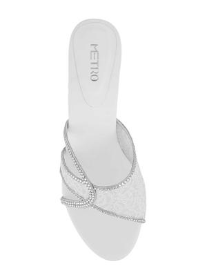 white slip on sandals - 15339873 - Standard Image - 4