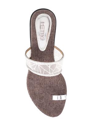 silver one toe sandals - 15339895 - Standard Image - 4