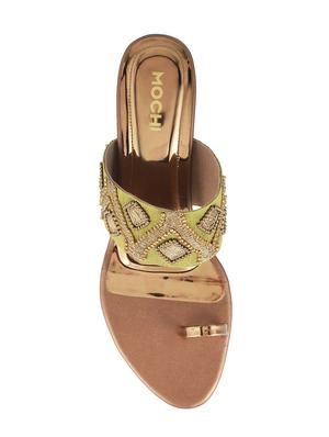 green metal one toe sandals - 15339919 - Standard Image - 4