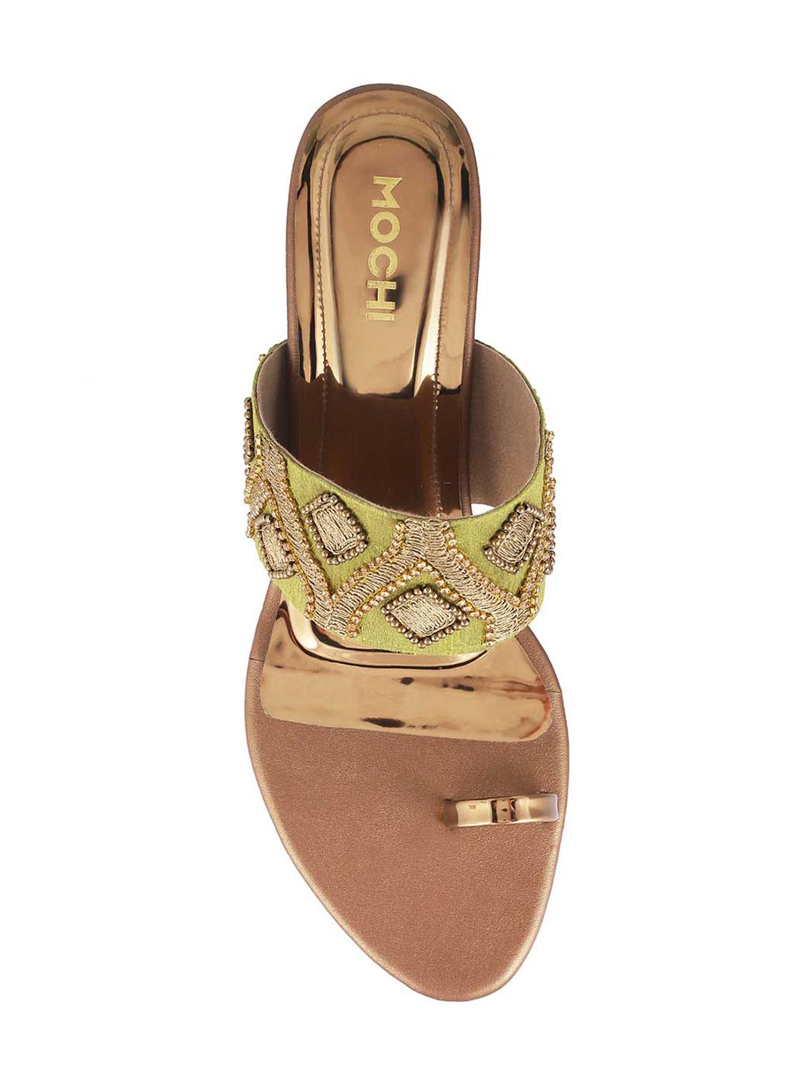 green metal one toe sandals - 15339919 - Zoom Image - 4