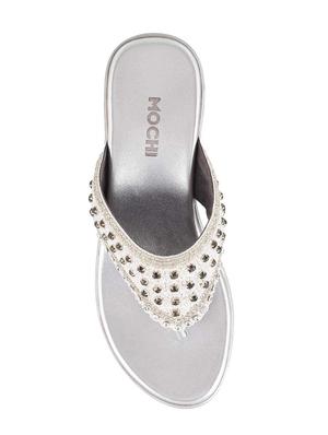 silver leatherette toe separator wedges - 15339925 - Standard Image - 4
