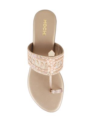 beige leatherette one toe sandals - 15339939 - Standard Image - 4