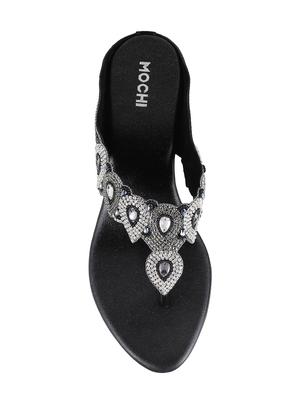 black leatherette toe separator sandals - 15339945 - Standard Image - 4