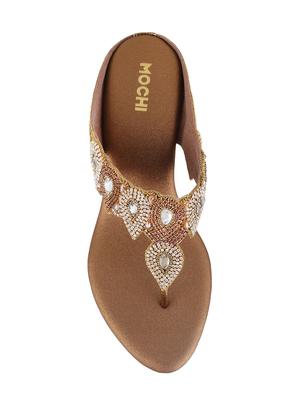 brown leatherette toe separator sandals - 15339947 - Standard Image - 4