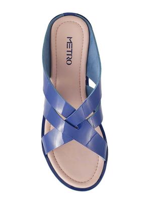 blue slip on sandals - 15339971 - Standard Image - 4