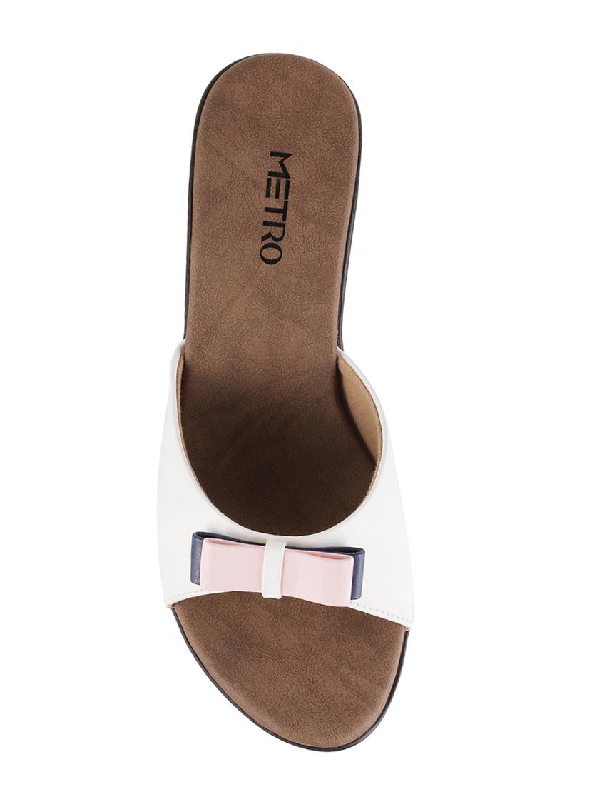 white slip on sandals - 15339972 - Zoom Image - 4