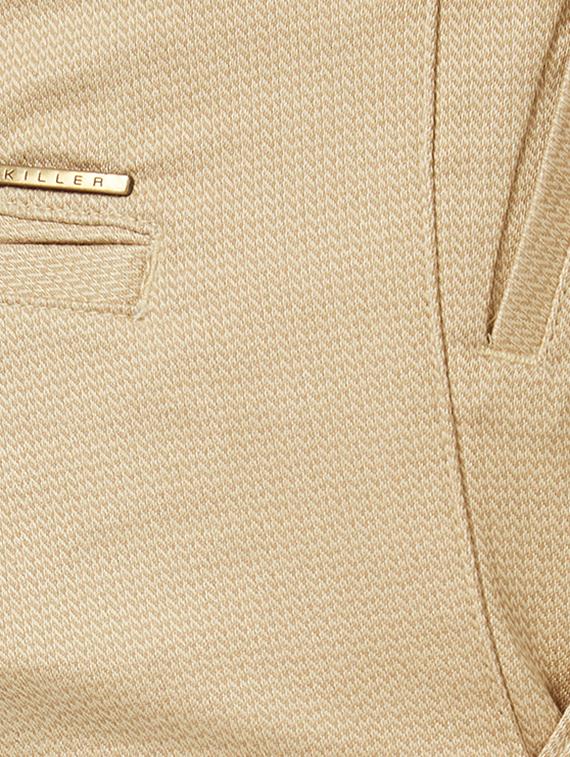 beige cotton flat front formal trouser - 15340096 - Zoom Image - 4