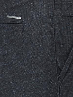 blue cotton flat front formal trouser - 15340106 - Standard Image - 4